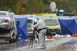 Attacken inträffade utanför en synagoga i torsdags. Ian Hodgson/AP/TT
