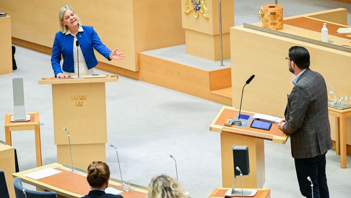 Anderssons lag vill stoppa Åkesson från att ha inflytande. Det är nästan det enda de är överens om. Foto: Anders Wiklund/TT