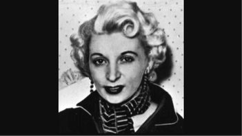 Ruth Ellis blev den sista kvinna som avrättades i Storbritannien 13 j1955, via hängning. Foto: Okänd, public domain