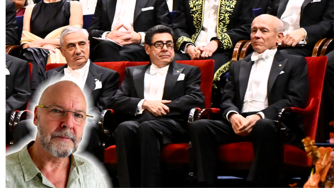 Nobelpristagarna Joel Mokyr, Philippe Aghion och Peter Howitt hedras – men lyssnar vi? Foto: Henrik Montgomery/TT