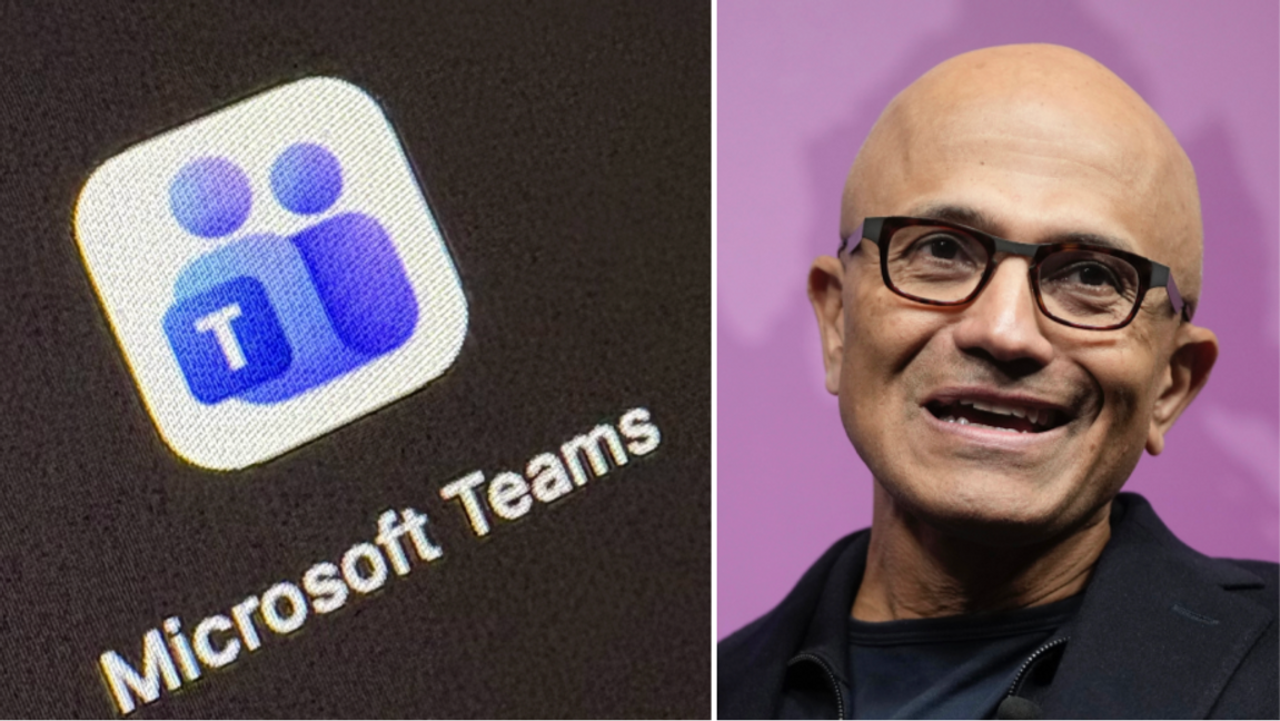 I februari rullar Microsoft ut en ny funktion i Teams som spårar var anställda befinner sig. Till höger: Microsofts vd Satya Nadella. Foto: Bulletin/Kin Cheung/AP/TT
