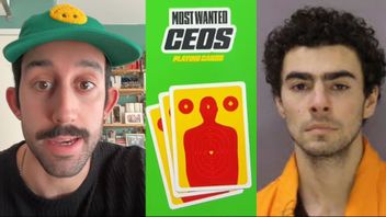 Till vänster: James Harr, grundaren av Comrade Workwear. Till höger: Brian Thompsons utpekade mördare Luigi Mangione. Foto: Instagram/AP/TT