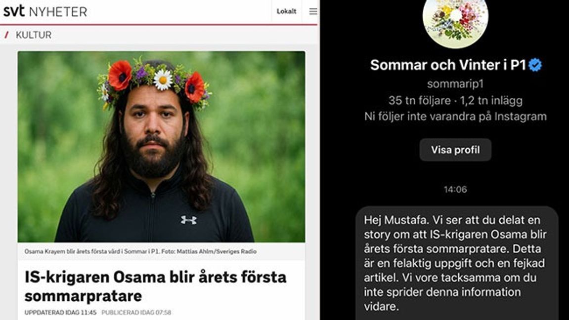 Bild: Äkta Nyheter/X/Faksimil Instagram