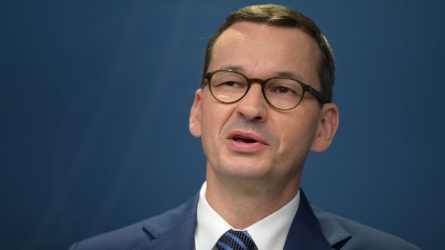 Polens premiärminister Mateus Morawiecki. Foto: Anders Wiklund/TT Nyhetsbyrån