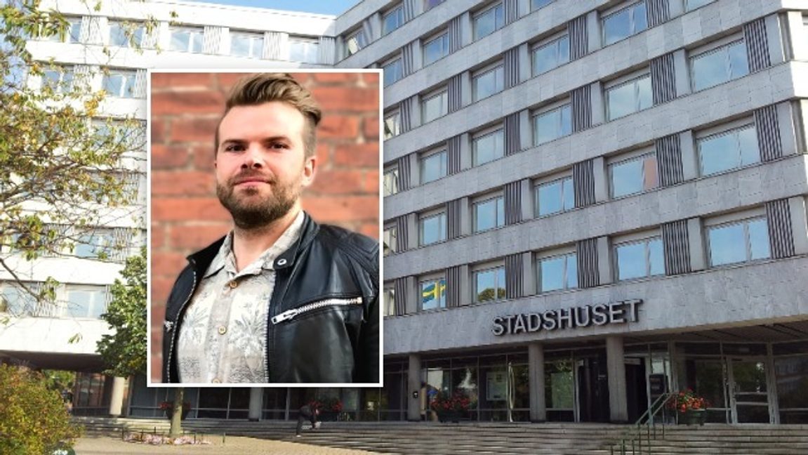 Nils Littorin och Malmö stadshus. Bild: Mrkommun/CC BY-SA 3.0/Malmölistan