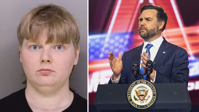 Den gripne William DeFoor, 26, och JD Vance. Foto: Hamilton County Justice Center/Jon Cherry/AP/TT