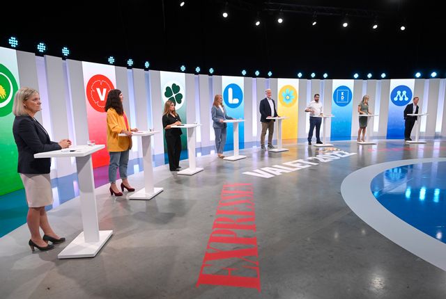 Expressens valdebatt 2022. Under 2025 kommer partierna att förbereda sig inför vlet 2026, bland annat genom att ha partikongresser. Arkivbild. Foto: Fredrik Sandberg/TT