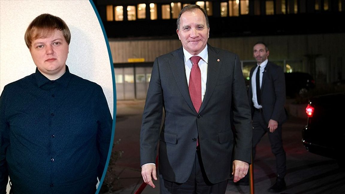 Stefan Löfven anländer till partiledardebatten i Agenda 10 oktober. Foto: Privat / Fredrik Sandberg/TT