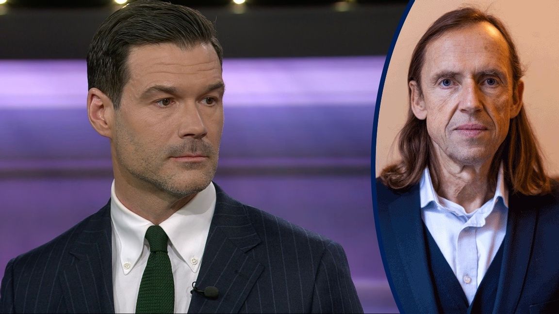 Migrationsminister Johan Forssell (M) intervjuad i 30 minuter. Foto: Skärmavbild från SVT.