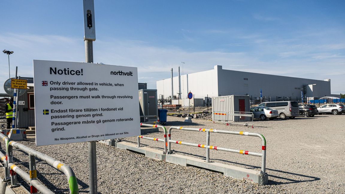 Northvolts fabrik i Skellefteå där tillgångarna värderas till bara 2,4 miljarder kronor trots skulder på över 80 miljarder. Foto: Magnus Lejhall/TT