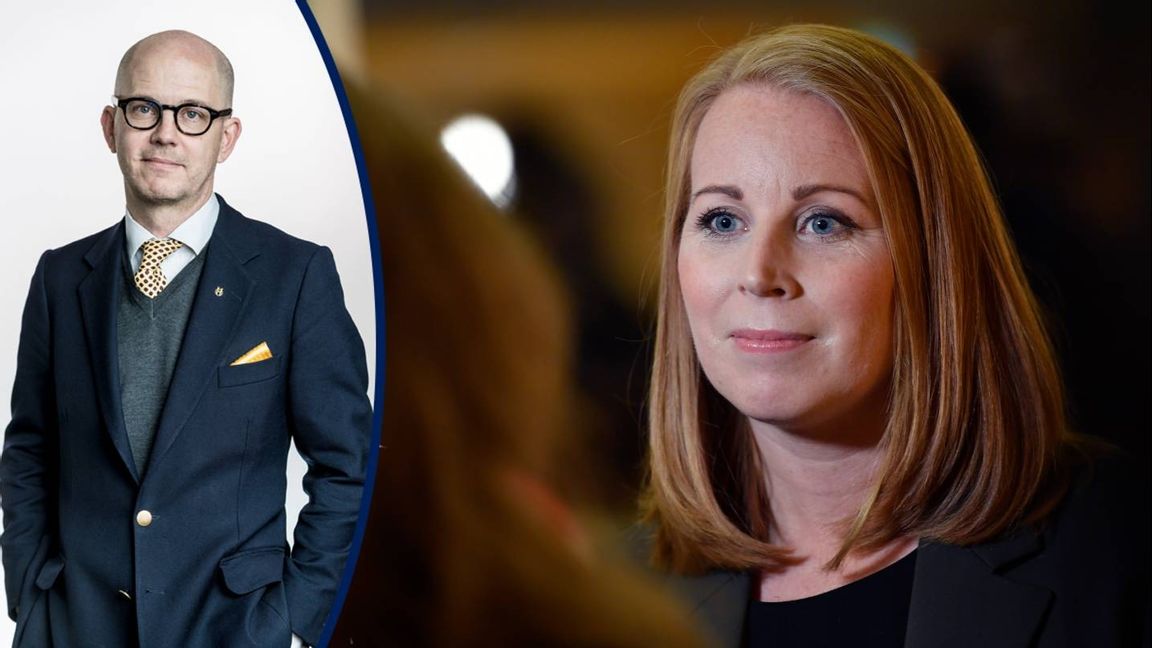 Centerpartiet och Annie Lööf backar i opinionen. Foto: Pontus Lundahl, TT.