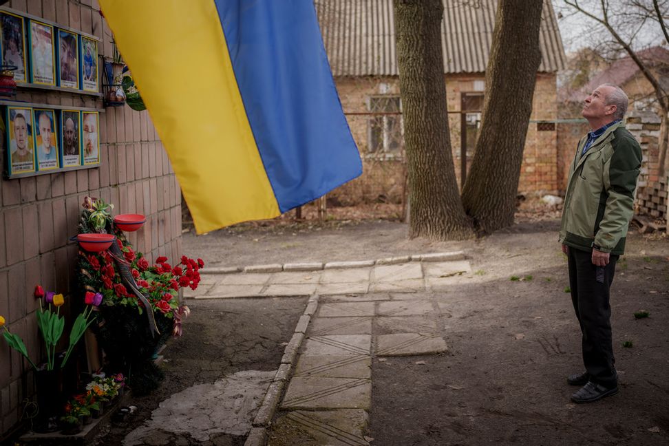 Oleksandr Turovskyjs 35-årige son och ytterligare sju andra ukrainare avrättades av ryska soldater i Butja i utkanten av Kiev för två år sedan. Vadim Ghirda/AP/TT