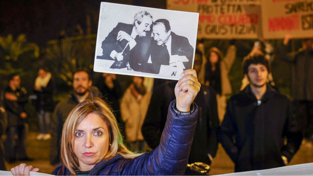 Giovanni Falcone och Paolo Borsellino var åklagare som båda mördades av maffian år 1992. Foto: Alberto Lo Bianco / TT