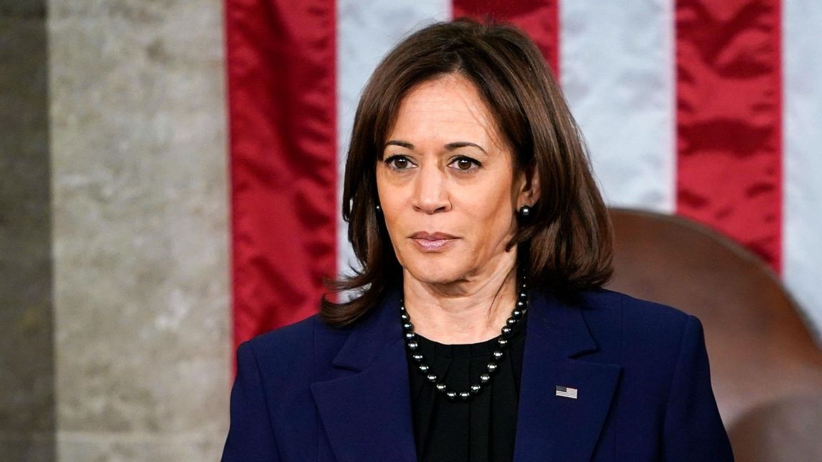 USA:s vicepresident Kamala Harris i kongressen. Foto: Carolyn Kaster/AP/TT 