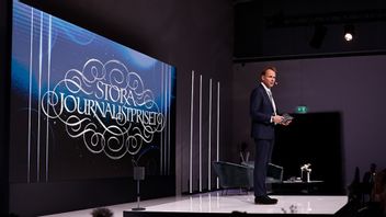 Jonas Bonnier när Stora journalispriset delas ut på Bonniers Konsthall. Foto: Caisa Rasmussen / TT