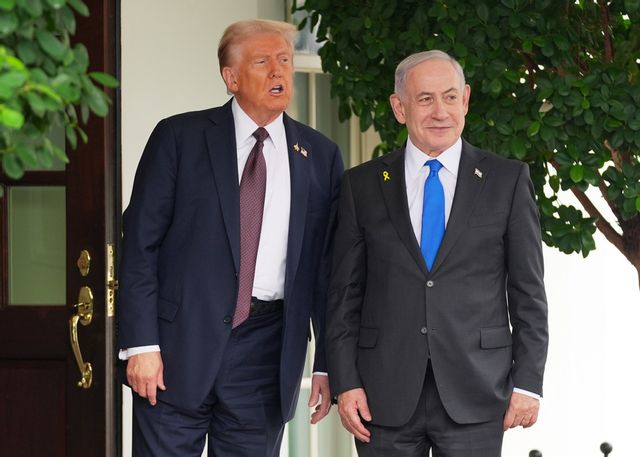 Donald Trump och Benjamin Netanyahu under ett möte i Vita huset i förra veckan. Evan Vucci/AP/TT