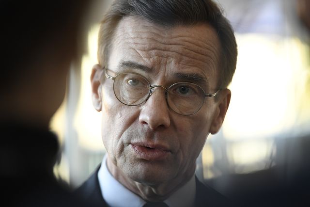 Statsminister Ulf Kristersson (M) i riksdagen på onsdagen. Jakob Åkersten Brodén/TT