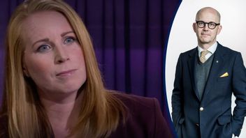 Centerledaren Annie Lööf i SVT:s 30 minuter. Foto: svtplay.se