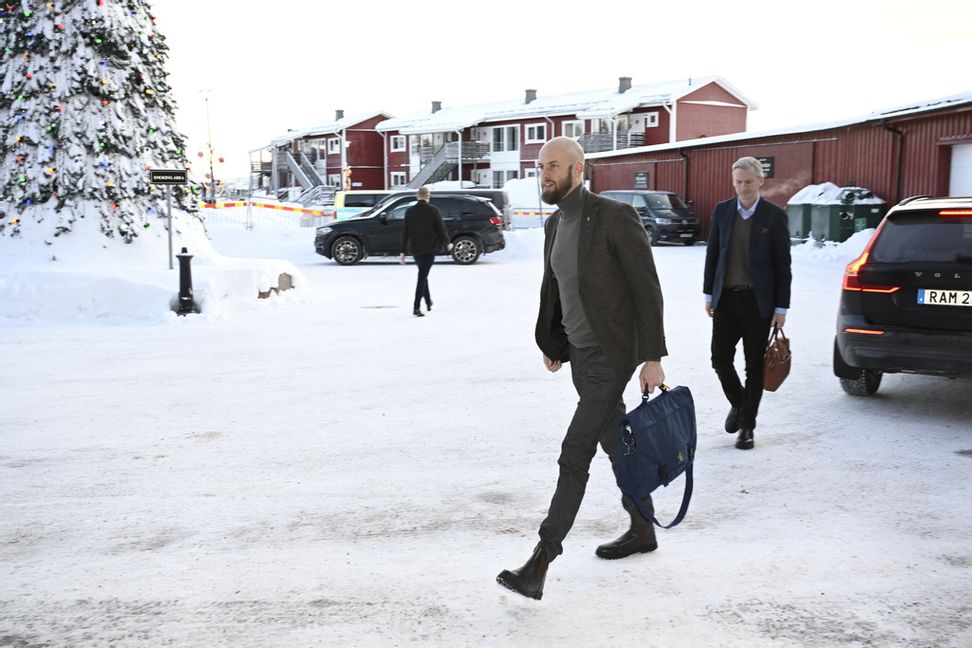 Minister för civilt försvar Carl-Oskar Bohlin (M) anländer till Folk och försvars rikskonferens i Sälen. Pontus Lundahl/TT