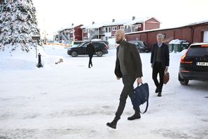 Minister för civilt försvar Carl-Oskar Bohlin (M) anländer till Folk och försvars rikskonferens i Sälen. Pontus Lundahl/TT