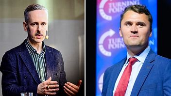 ETC:s chefredaktör Andreas Gustavsson jämför mordet på Charlie Kirk med mordet på en ung nazist-ledare i Tyskland. Foto: AP/Magnus Lejhall/TT