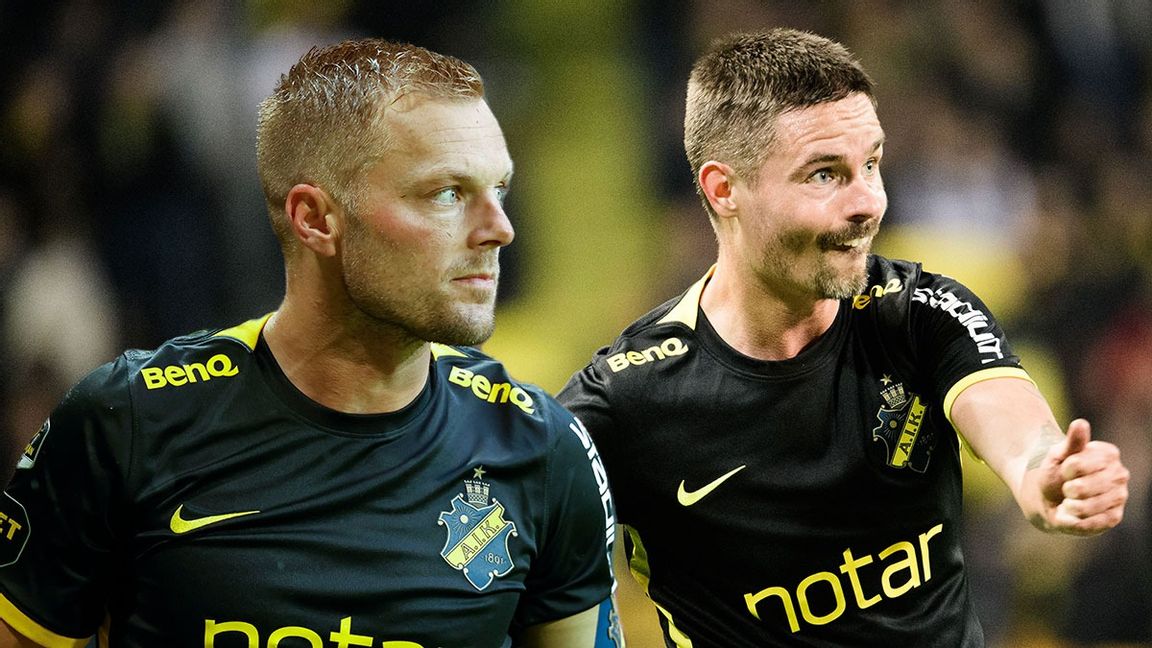 Sebastian Larsson och Mikael Lustig i AIK-dressen. Paul Wennerholm/TT och Christine Olsson/TT