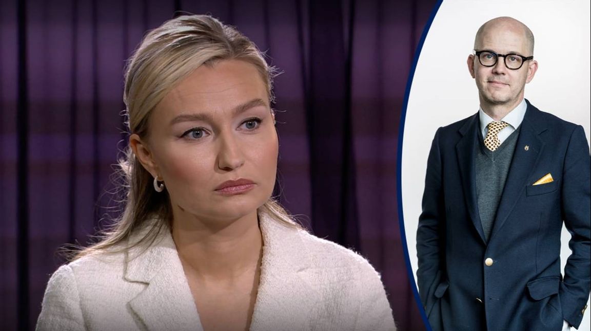 Ebba Busch i SVT:s 30 minuter. Foto: svtplay.se.