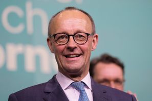 Kristdemokraten Friedrich Merz, vars CDU blev störst i det tyska valet. Foto: Markus Schreiber/AP/TT