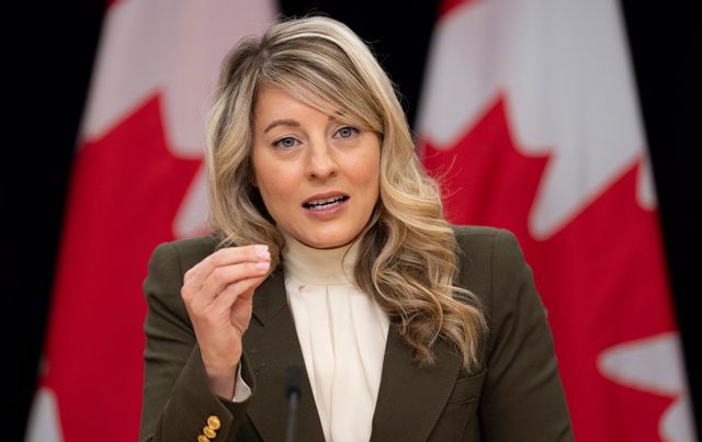Kina har avrättat fyra kanadensiska medborgare som gjort sig skyldiga till narkotikabrott. Bild på Kanadas utrikesminister Melanie Joly från tidigare i mars. Adrian Wyld/The Canadian Press via AP/TT