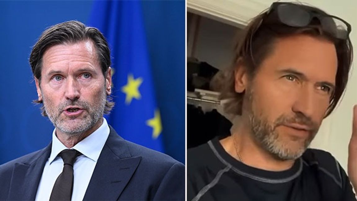 Till höger äkta Martin Melin, till vänster AI-genererad fejkprofil. Bild: Jessica Gow/TT/Faksimil Instagram