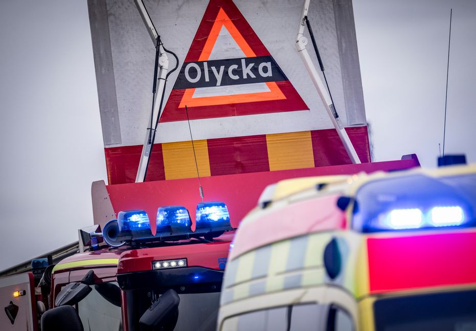 Polis, räddningstjänst och ambulans är på plats. Arkivbild. Johan Nilsson/TT