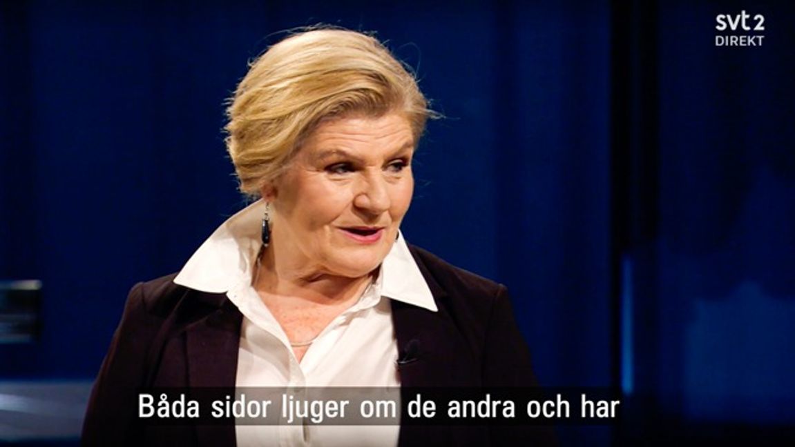 Sveriges Radios Mellanösternkorrespondent Cecilia Uddén medverkade i SVT:s Agenda. Foto: SVT