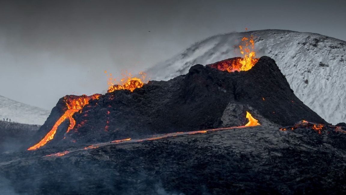 Vulkanutbrott nära Reykjavik. Foto: Marco Di Marco/AP (arkivbild)