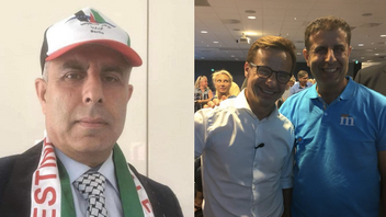 Mohammad Yousef Mohammad (M) deltog i helgens Palestinakonferens. Foto: Faksimil Facebook  