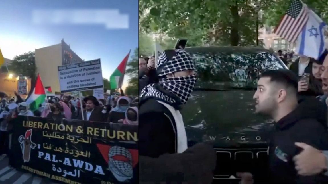 Protesterna i Brooklyn i måndags kväll. Foto: Skärmabilder FOX News