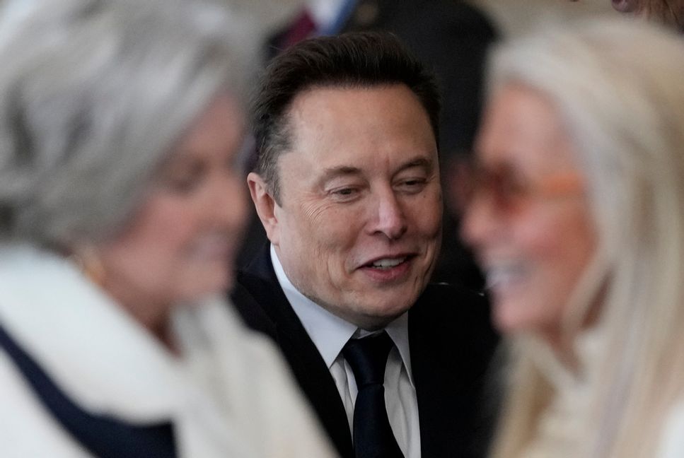 Elon Musk i anslutning till att Donald Trump utsågs till ny president för USA. Julia Demaree Nikhinson/AP/TT