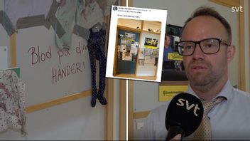 Anders Perssons kontor vandaliserades. Foto: SVT/X