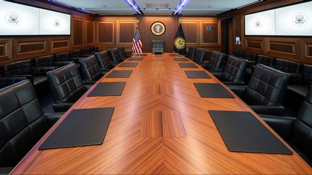 Vita husets ”Situation Room” som har inspirerat regeringens kriscentral. Foto: Carlos Barria/Reuters/TT