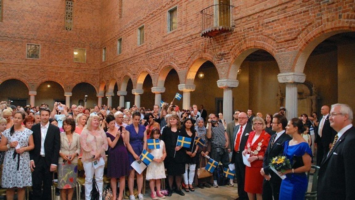 Medborgarceremoni på nationaldagen den 6 juni 2011 i Stockholms stadshus med bland annat kronprinsessan Victoria närvarande. Bild: Frankie Fouganthin/CC BY-SA 4.0