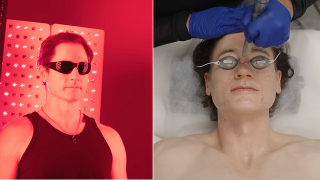 Bryan Johnson siktar på att leva för alltid – genom okonventionella metoder. Foto: Skärmdump via YouTube