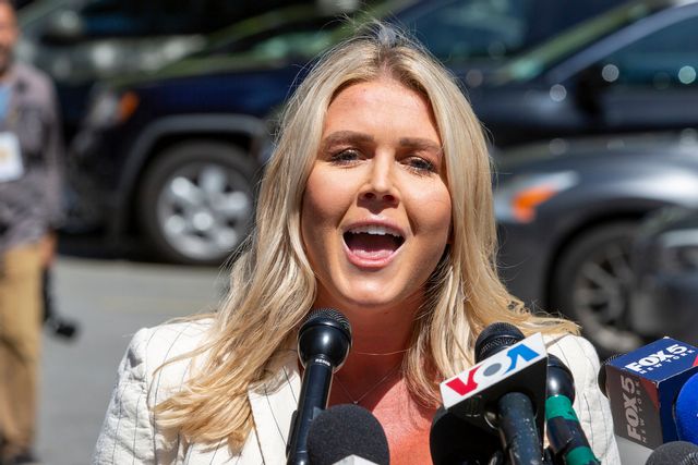 Vita husets tillträdande pressekreterare Karoline Leavitt, fotograferad i New York förra våren. Arkivbild. Ted Shaffrey/AP/TT