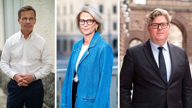 Ulf Kristersson, Elisabeth Svantesson och Gunnar Strömmer. Foto: Fredrik Wennerlund/Moderaterna