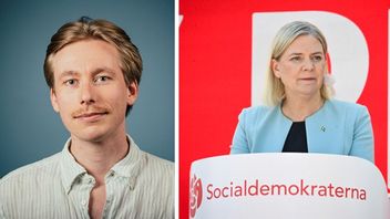 Albin Zettervall, Timbro (t.v.), och Socialdemokraternas partiledare Magdalena Andersson (t.h.). Foto: Timbro/Pressbild och Christine Olsson/TT.