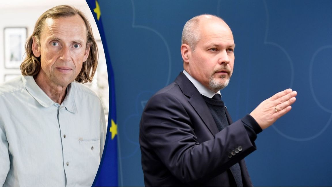 Justitieminister Morgan Johansson (S) visar oavsiktligt gängkriminalitetens utveckling under hans tid på posten. Fredrik Sandberg/TT 