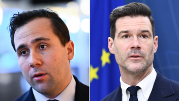 Biståndsminister Benjamin Dousa (M) och migrationsminister Johan Forssell (M) har varit föremål för aktioner från aktivistgruppen Rojavakommittéerna. Foto: Henrik Montgomery/ Lars Schröder/TT