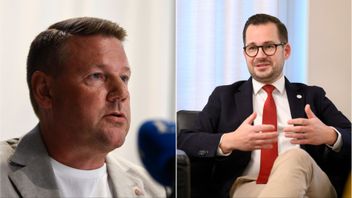 S respektive SD:s partisekreterare Tobias Baudin och Mattias Bäckström Johansson. Foto: Oscar Olsson/TT/Jessica Gow/TT