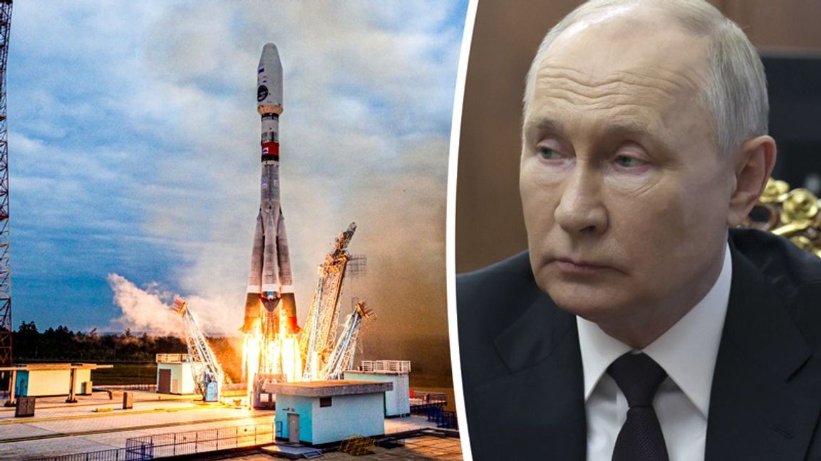 Luna-25 sköts upp förra veckan. Bild från den ryska rymdmyndigheten Roscosmos. Månprojektet är ett prestigeprojekt för president Putin. Foto: Roscosmos/Mikhail Klintsheiv/AP