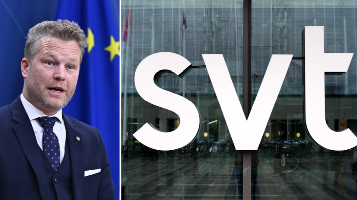 Alexander Christiansson, kulturpolitisk talesperson för SD, vill ställa SVT till svars för fulklippningen av ett Trump-tal. Han anklagar även public service-kanalen för nepotism. Foto: Christine Olsson/Jessica Gow/TT