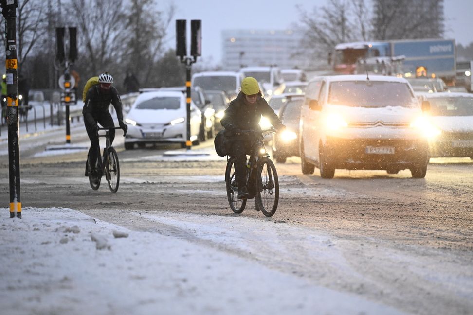 SMHI varnar för snöfall i delar av södra Sverige. Arkivbild. Foto: Jessica Gow/TT