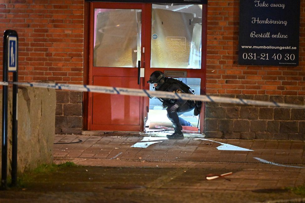 Ett larm om en explosion i Gamlestaden i Göteborg inkom under söndagskvällen. Foto: Björn Larsson Rosvall/TT